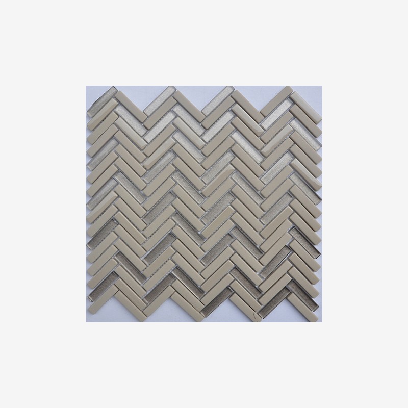 Herringbone Mosaic With Crystal Glass Arvex