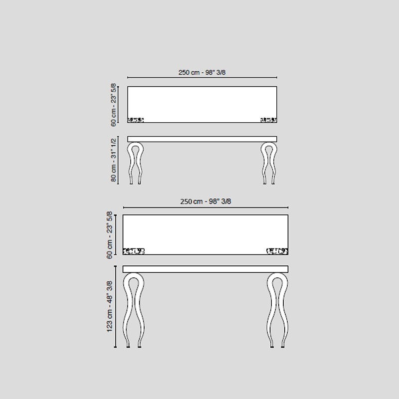 Console Silhouette 2 Legs  - VG 