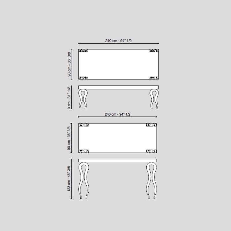 Console Silhouette 4 Legs  - VG 