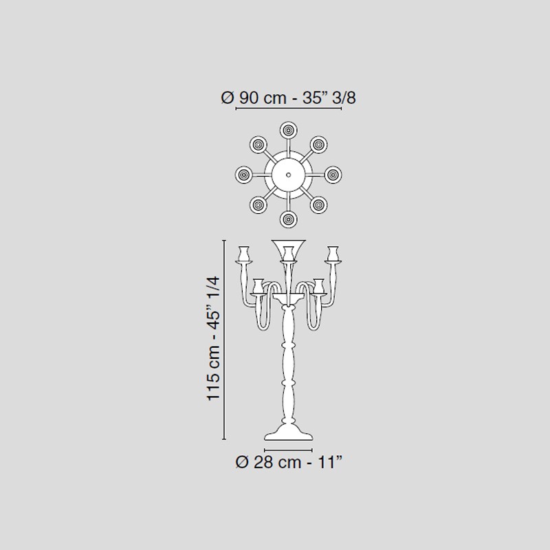 Candleholder 8 Arms Casanova  - VG 