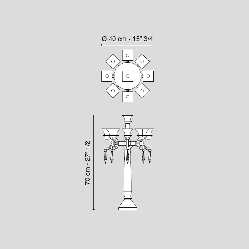 Candleholder Nefertari 9 Arms  - VG 