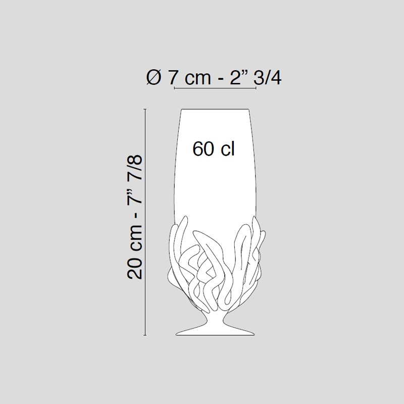 Glass Flame White Wine Small  - VG 