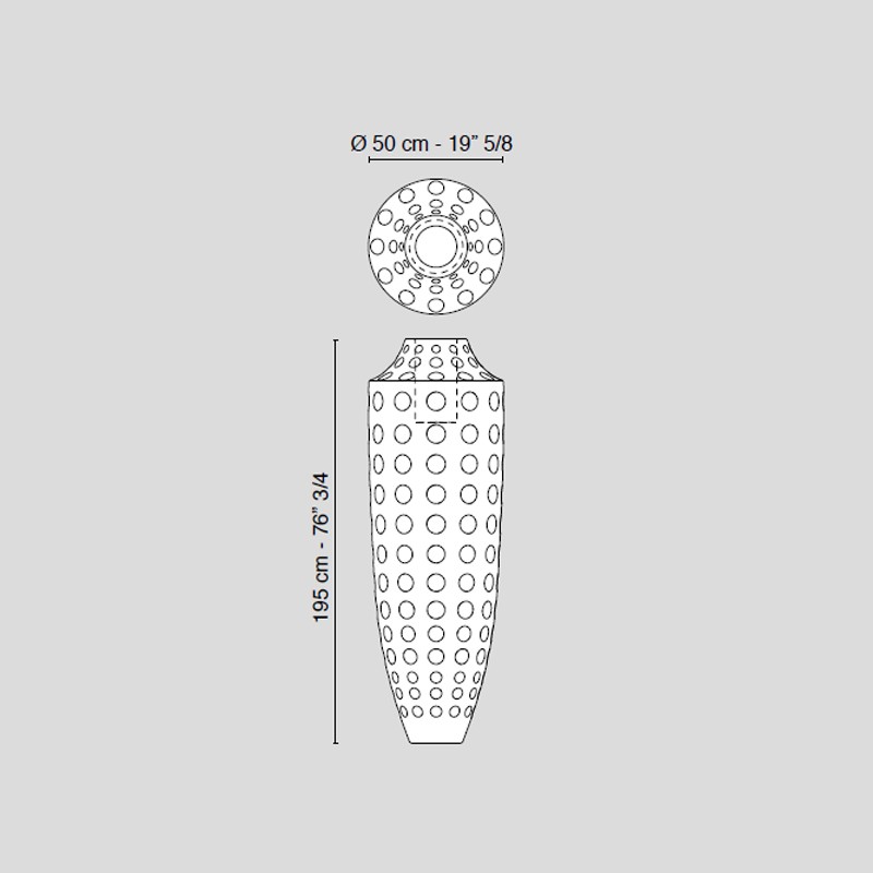 Vase Obice Ovation Kabibe Cracking/Stainless Steel  - VG 