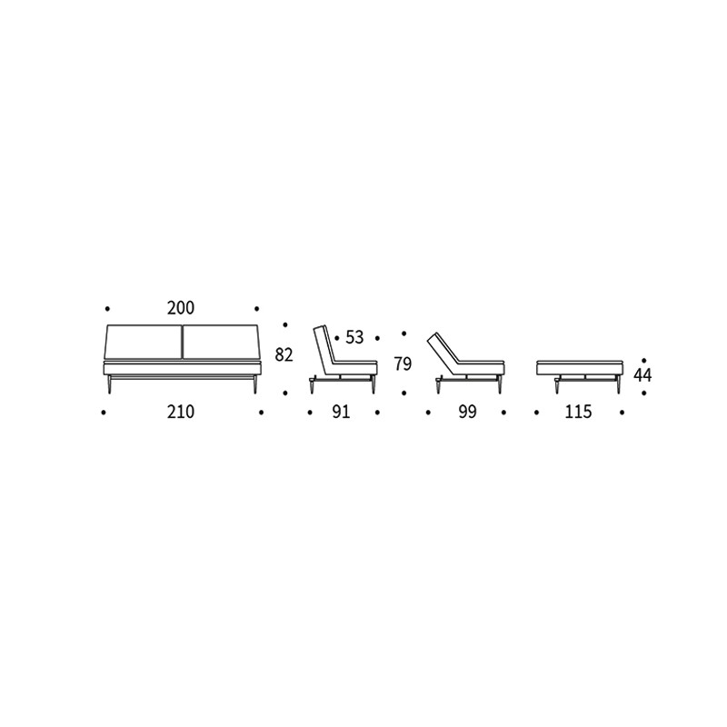 Dublexo Styletto Sofa Bed Black Wood  - Innovation Living 