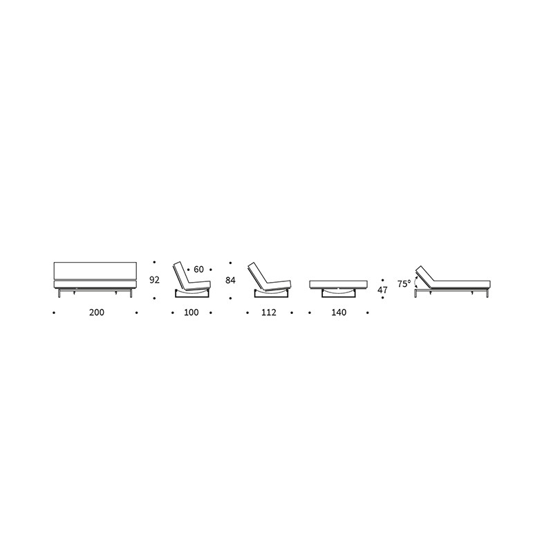 Fraction 140 Sofa Bed Nordic Cover Spring  - Innovation Living 