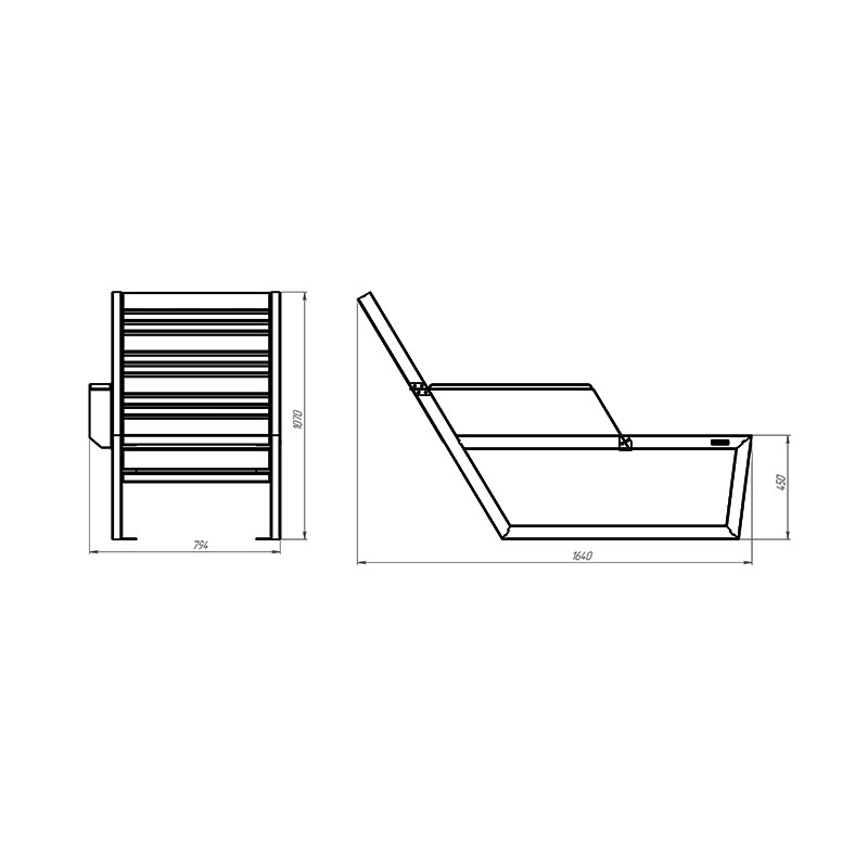 Boston Sun Lounger Right Armrest  - Punto Design 
