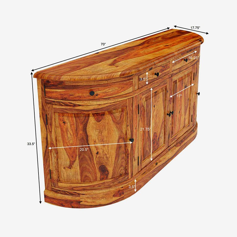 Lithopolis Rustic Curved Sideboard  - Furniture BoutiQ 