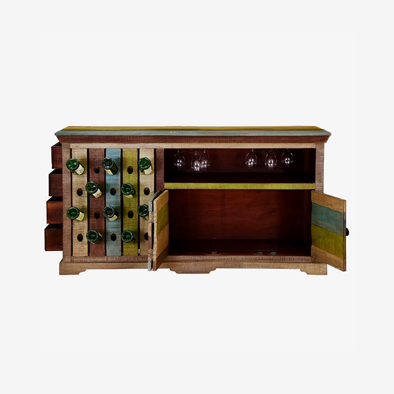Colourful Wine Bar Cabinet Furniture BoutiQ