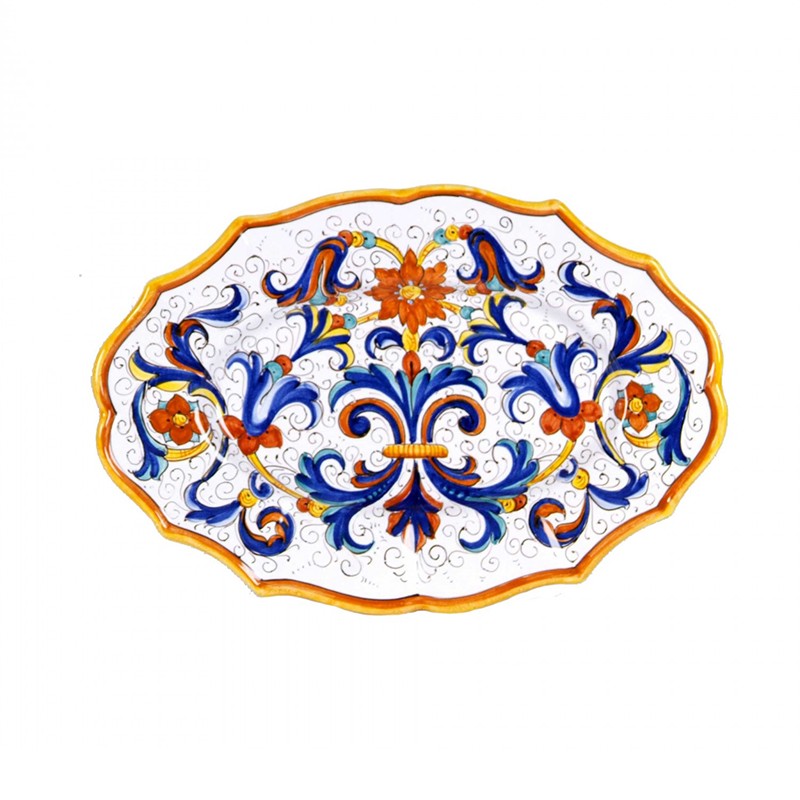 Antipastiera / Grande 7 Pezzi - Decoro Ricco Deruta  - Antica Deruta 