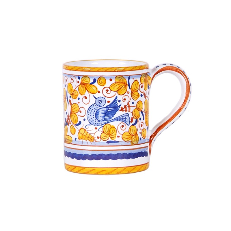 Set Mugs X 4 Pieces - Decoro Arabesco Giallo 34c Antica Deruta