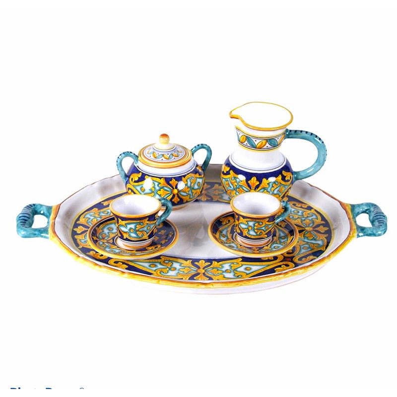 Tea Cup & Saucer - Decor Banda Blu 04a Antica Deruta