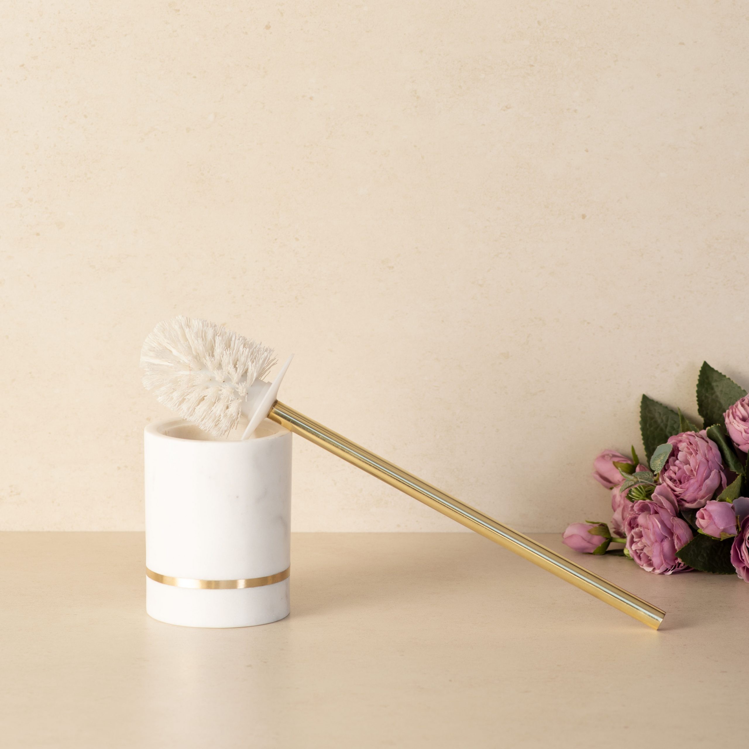 Aurelia Marble And Brass Toilet Brush Cleaner The Decor Remedy