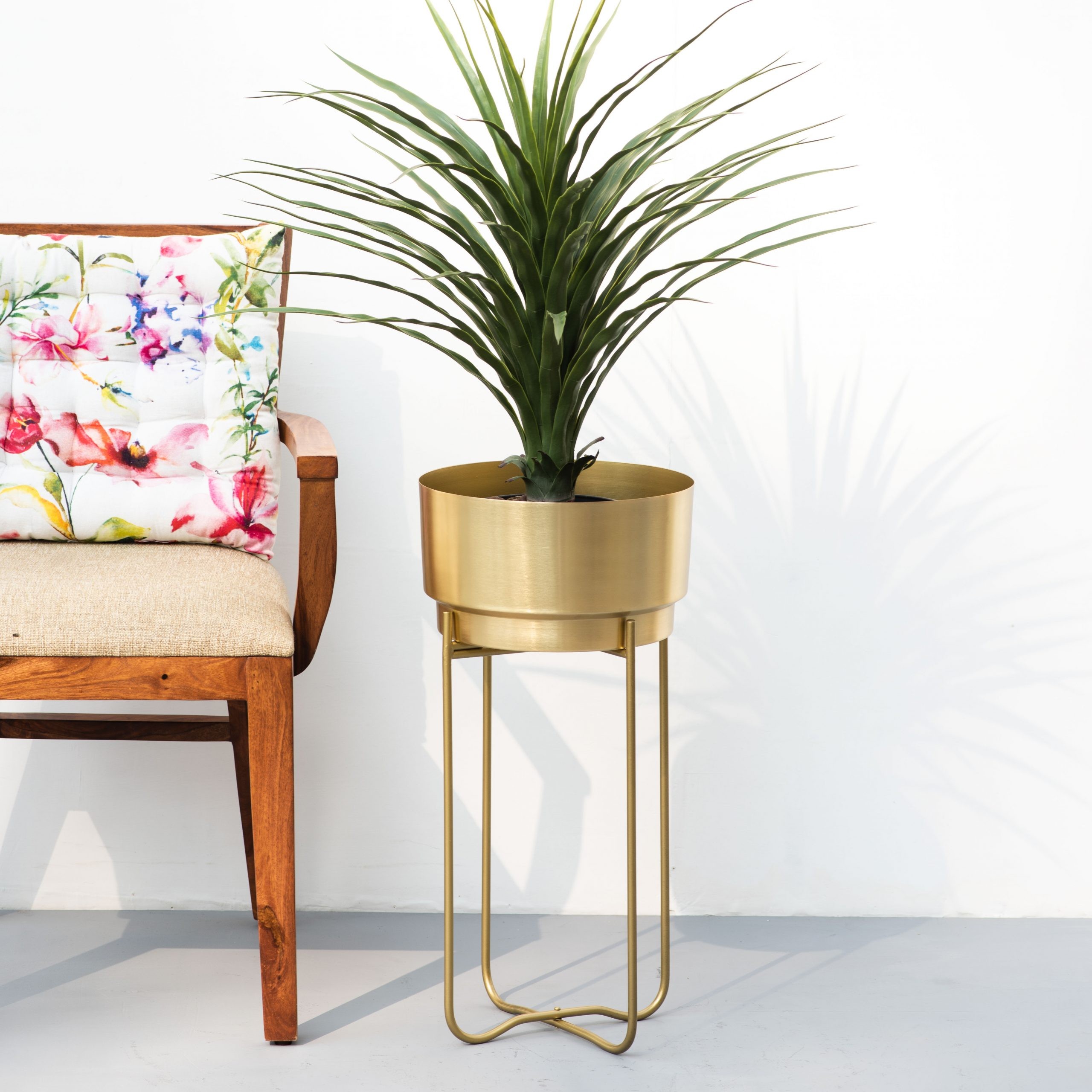 Champagne Gold Indoor Metal Planter Large Single The Decor Remedy