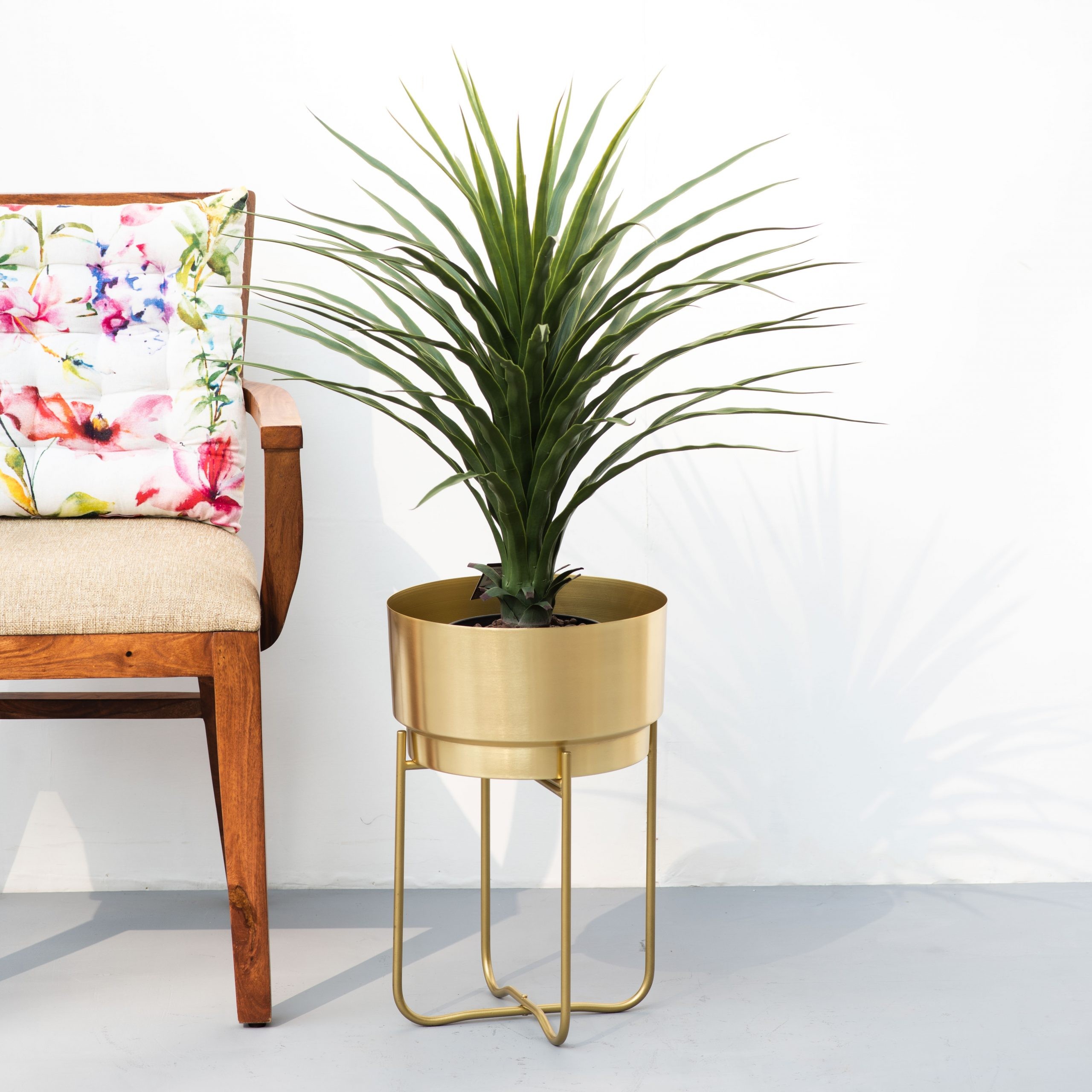 Champagne Gold Indoor Metal Planter Small Single The Decor Remedy