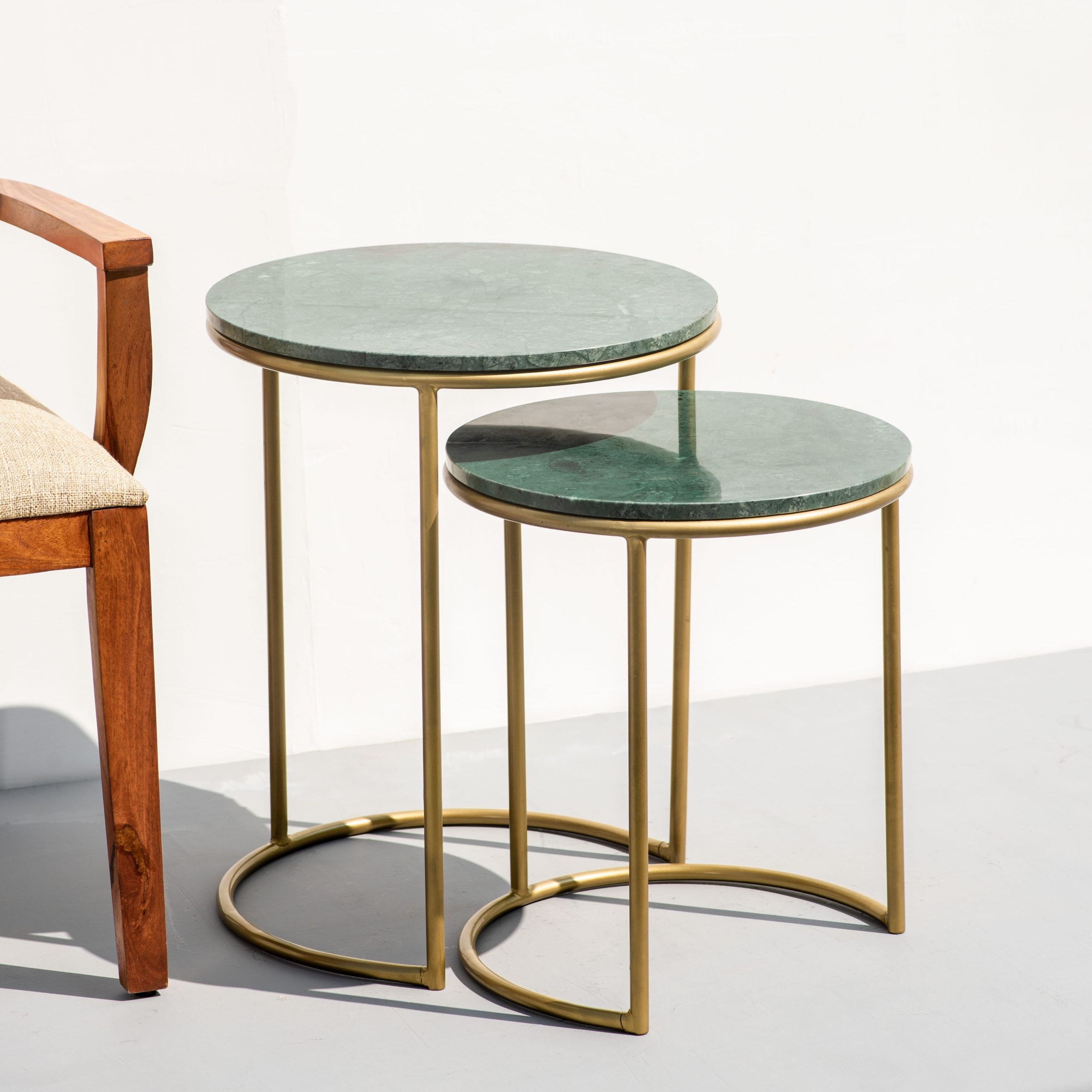 Jade Green Nesting Tables Set of 2 The Decor Remedy