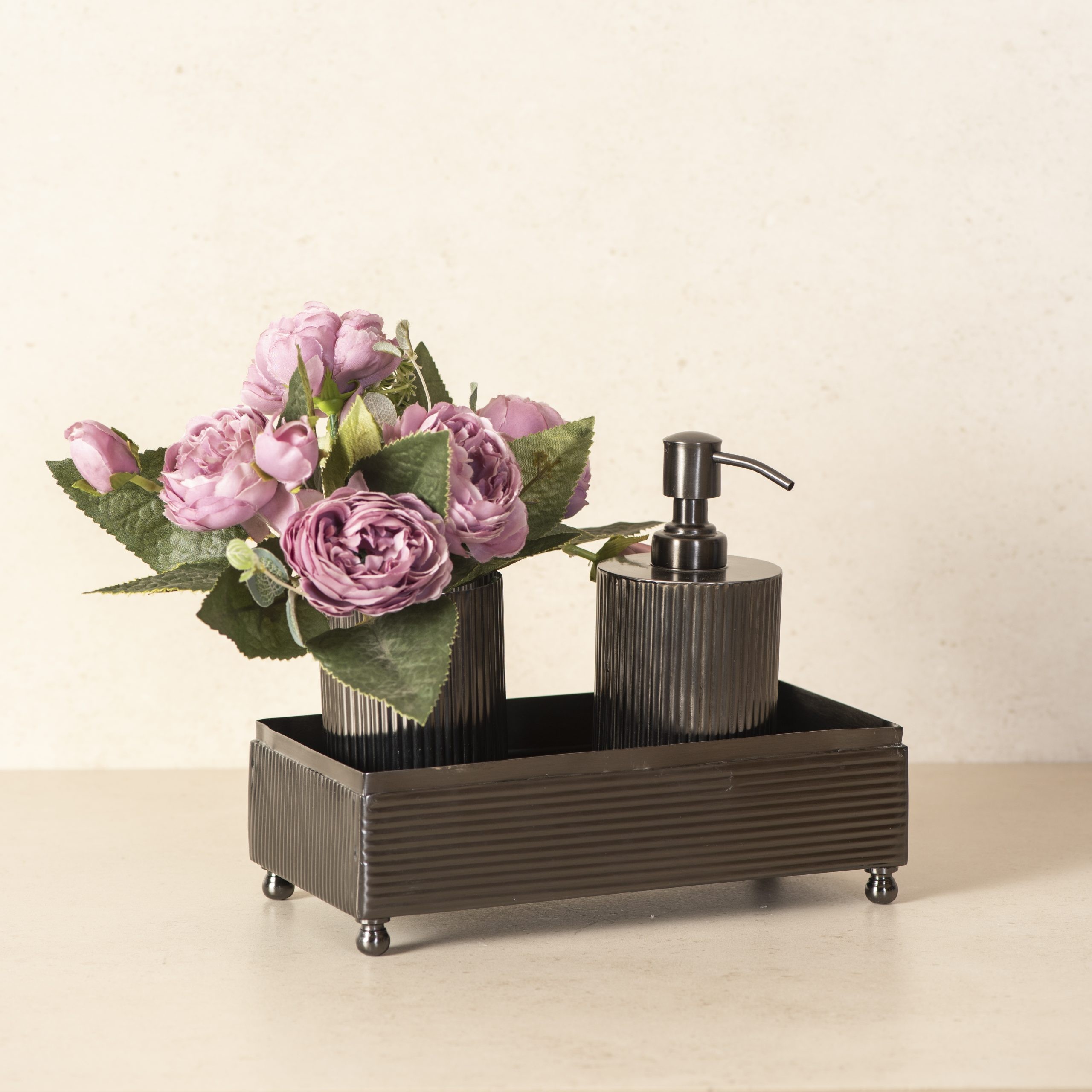 Ripple Cut Brass Bathroom Set 3 Cosmos Black The Decor Remedy
