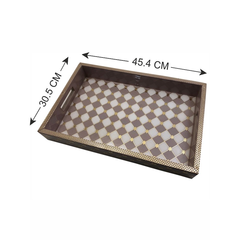 Gingham Cappuccino Tray Large  - Izzhaar 