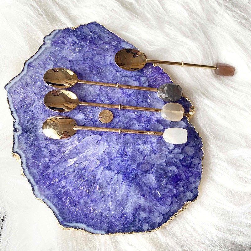 Dessert Spoons Multi Stone (Set of 6) Gemtherapy
