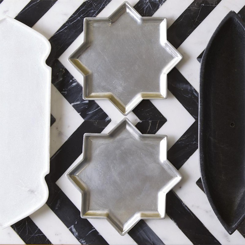 8 Point Star Plate With Kalai Set Of 4 Serving Plate Anantaya