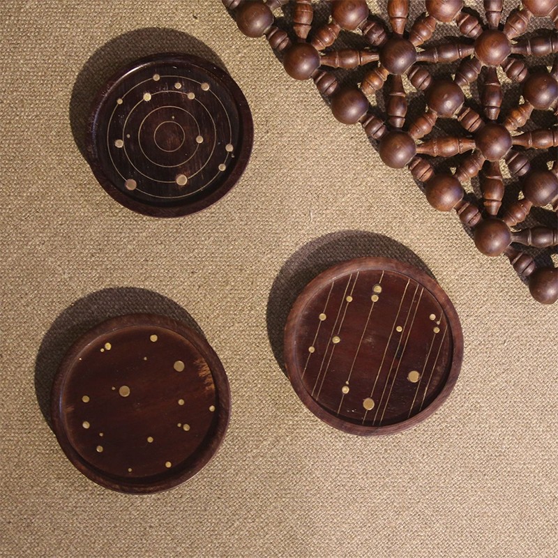 Cassini Coasters Set Of 3 Titan Intergalactic Enceladus Anantaya