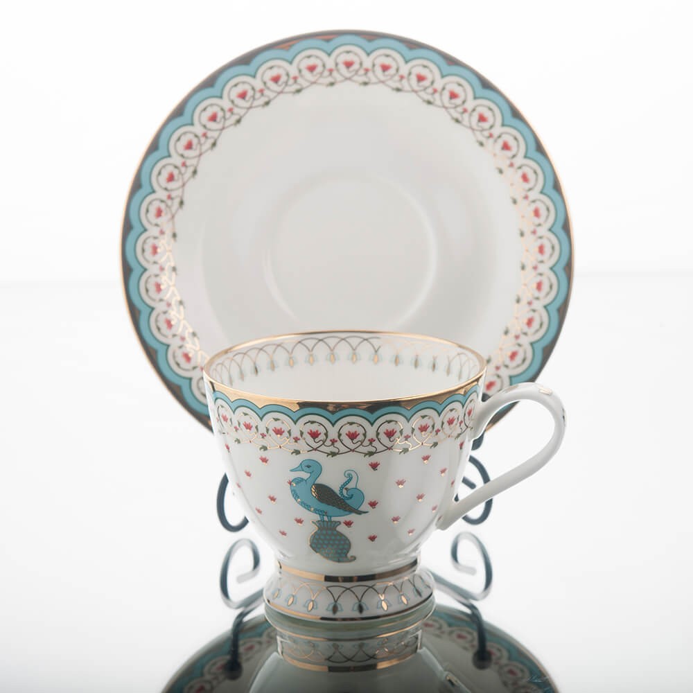 Dasara Tea Cup Saucer Set(4 pcs)  - Kaunteya 