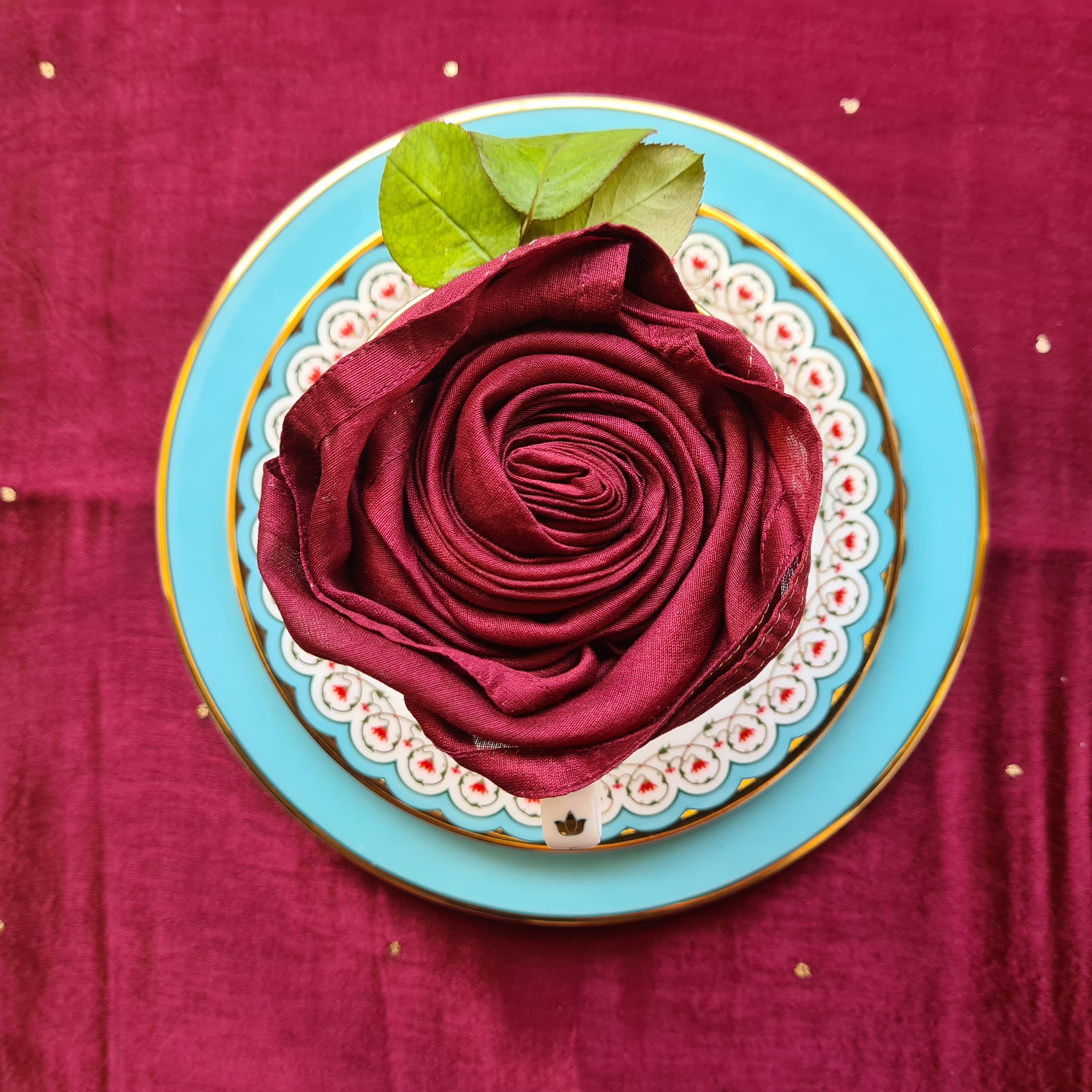 Maroon Placemat And Napkin Set(4 pcs) Kaunteya
