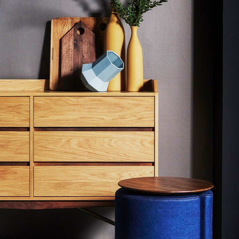 Dual Tone 6 Drawer Dresser Commune