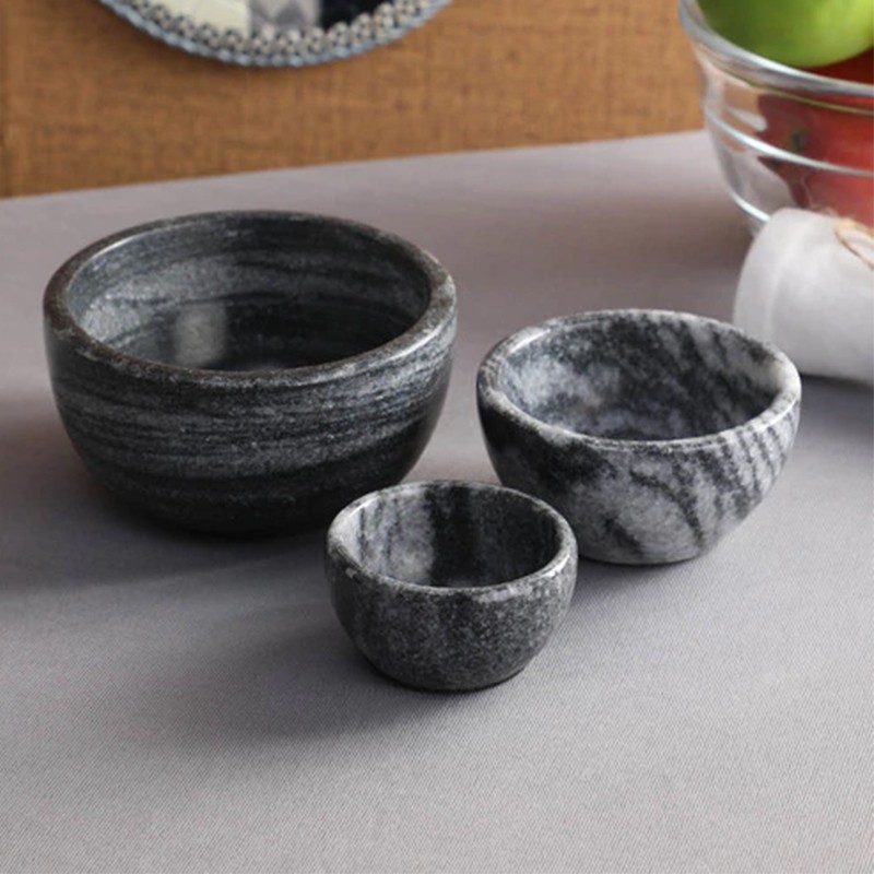 Marble Bowl Black Set of Three NikkisPride