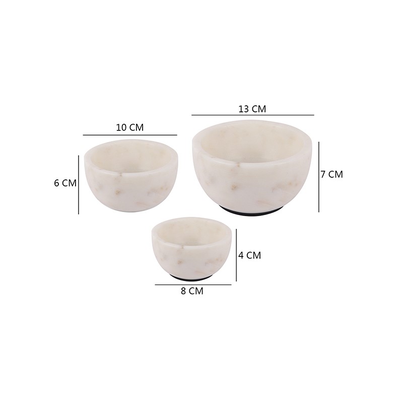Marble Bowl White Set of Three  - NikkisPride 