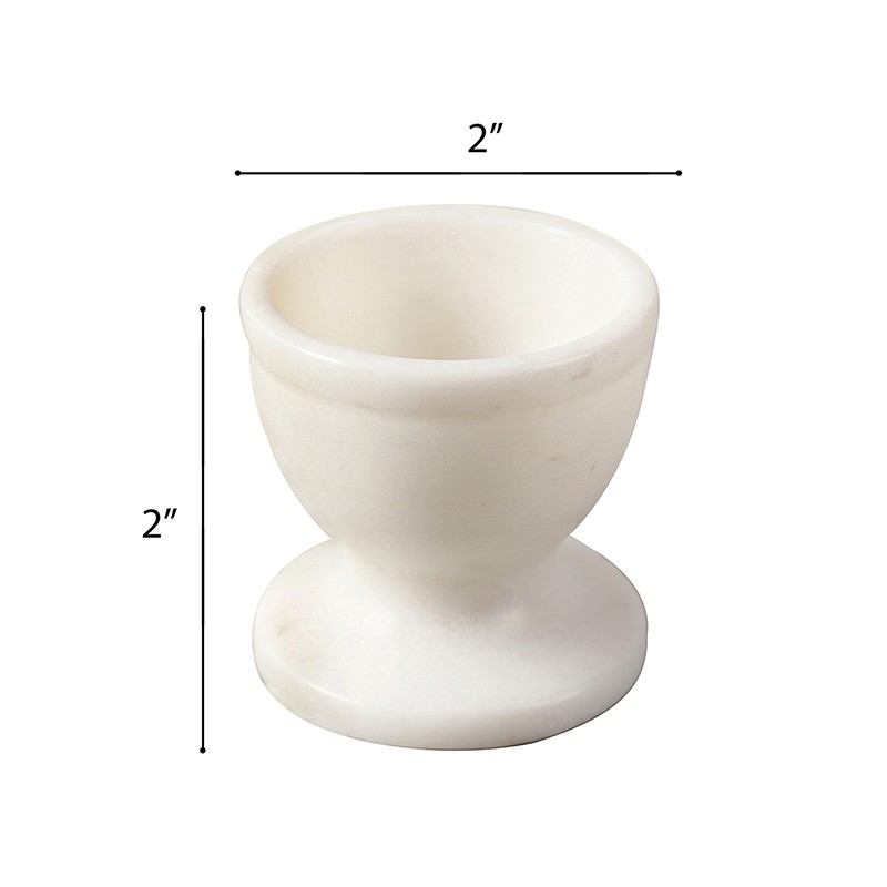 Marble Egg Keeper White Banswara Set of 2  - NikkisPride 