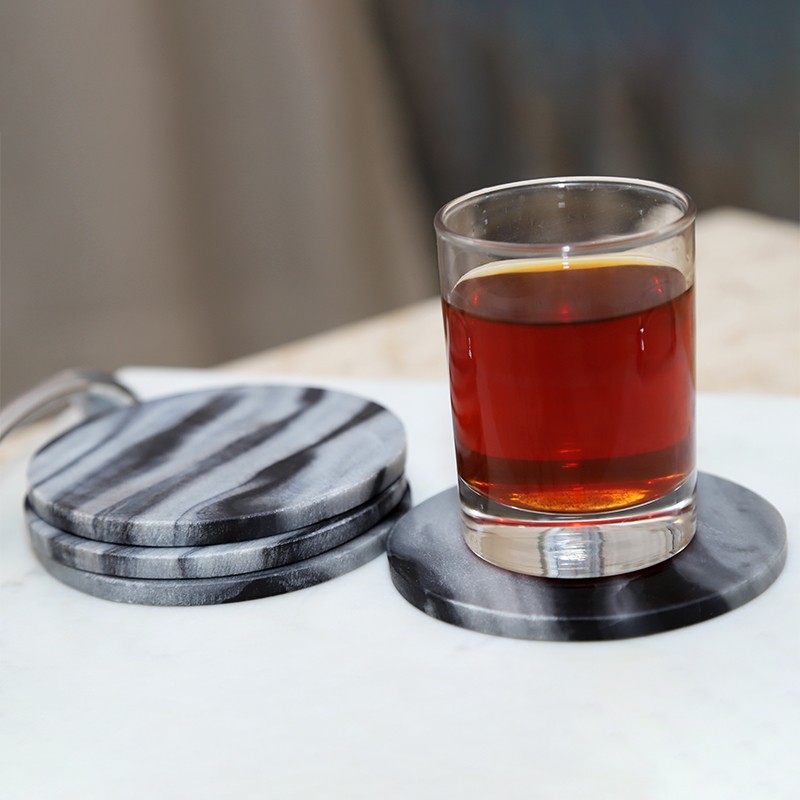 Gray Marble Tea Coaster 4mm Set Of 4 NikkisPride