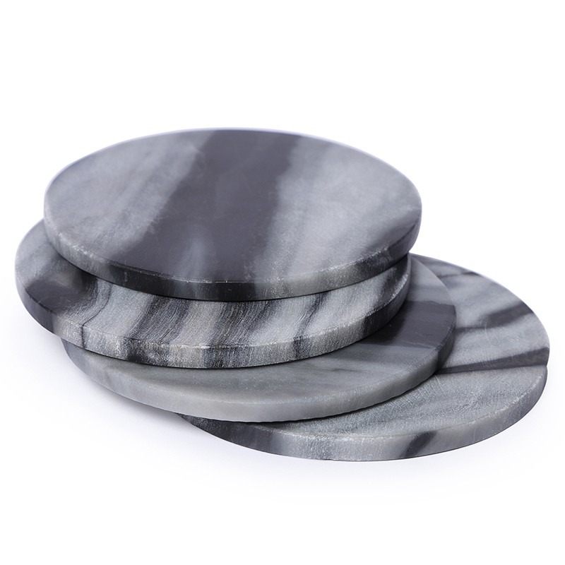 Gray Marble Tea Coaster 4mm Set Of 4  - NikkisPride 