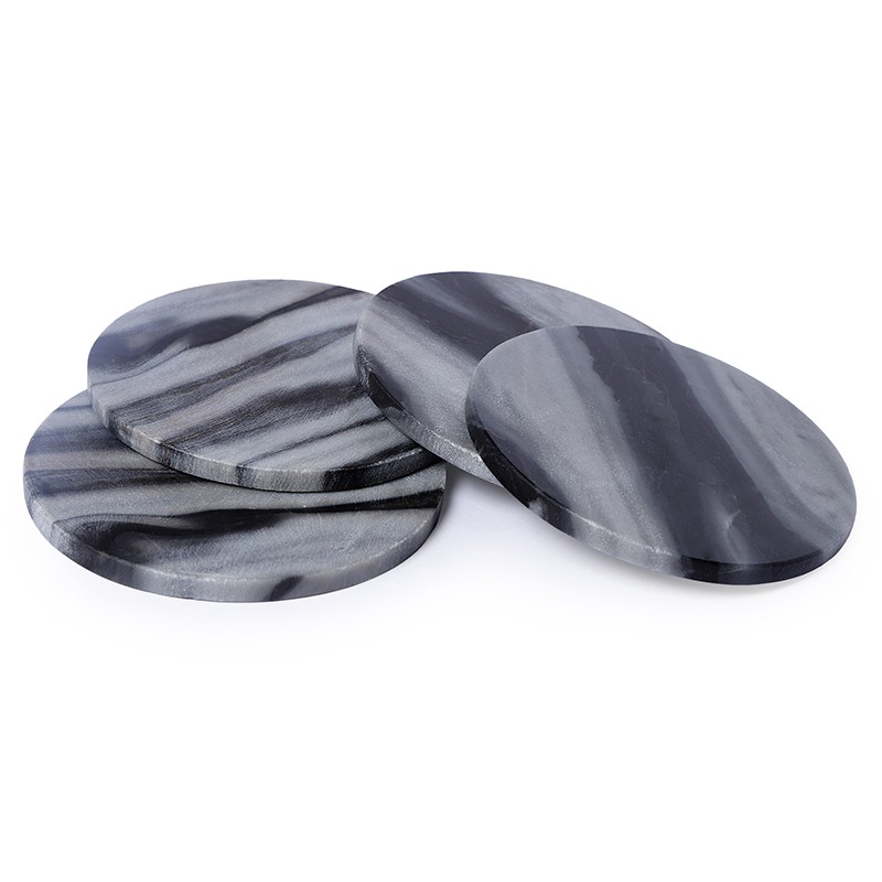 Gray Marble Tea Coaster 4mm Set Of 4  - NikkisPride 