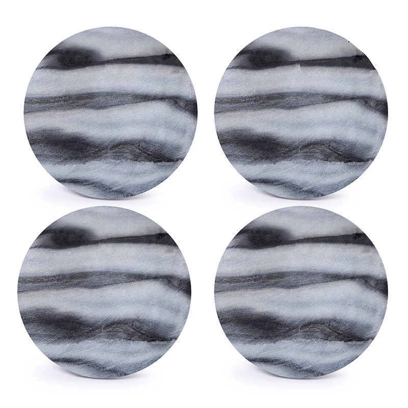 Gray Marble Tea Coaster 4mm Set Of 4  - NikkisPride 