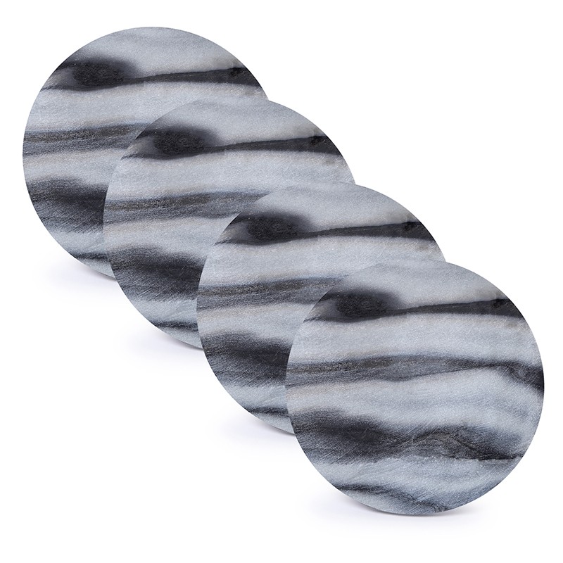 Gray Marble Tea Coaster 4mm Set Of 4  - NikkisPride 