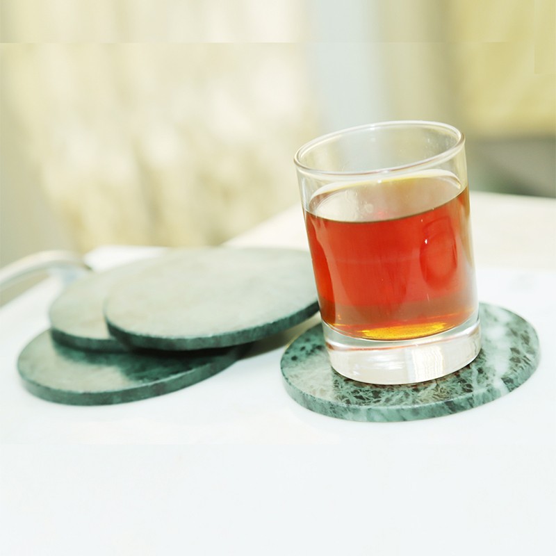 Green Marble Tea Coaster 4mm Set Of 4 NikkisPride