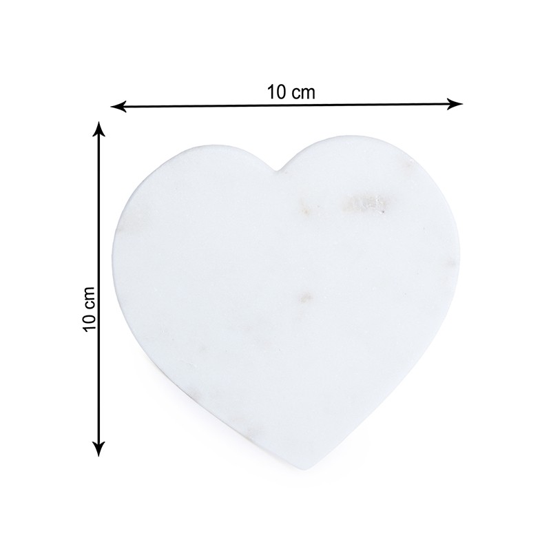 Heart Shape White Coaster Set Of 6  - NikkisPride 