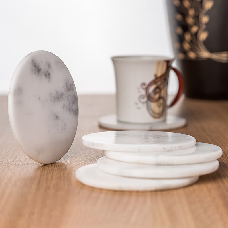 Marble Round Shape Set of 6 NikkisPride