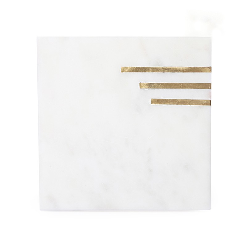 Brass 3 Line On White Set Of 4  - NikkisPride 