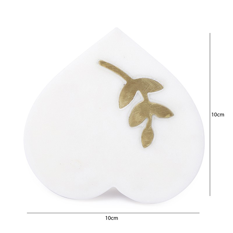 Leaf On White Heart Set Of 2  - NikkisPride 
