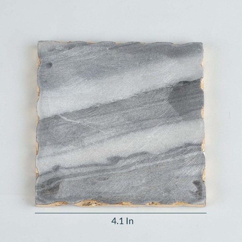 Marble Black Square Gold Foil Coaster Set Of 4  - NikkisPride 