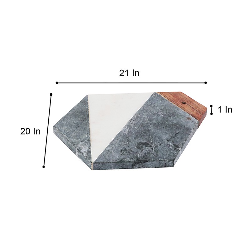 Marble Black White Wood Tri Cutting Board  - NikkisPride 