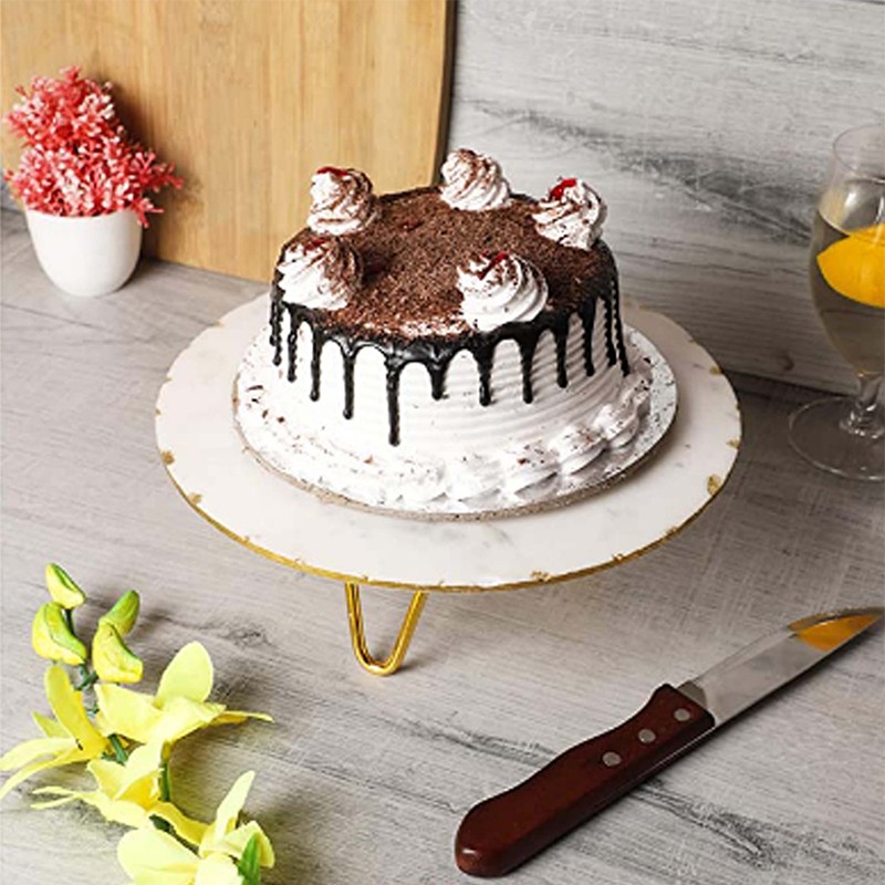 Marble Cake Stand With Brass Legs NikkisPride