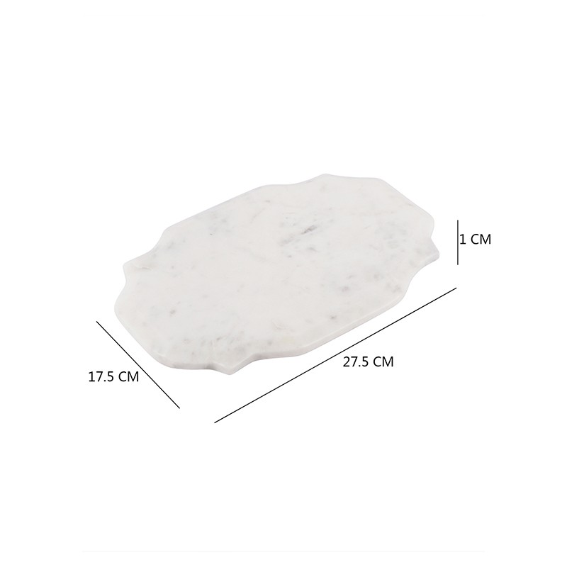 White Banswara Cheese Board Platter Curved Shape  - NikkisPride 