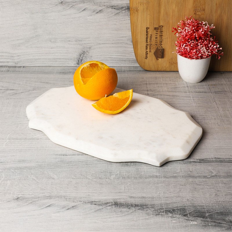 White Banswara Cheese Board Platter Curved Shape NikkisPride