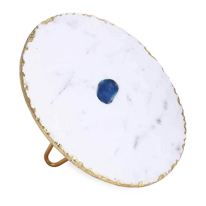 White Marble Agate Inlay Cake Stand NikkisPride