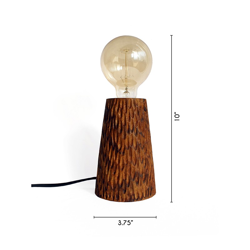 Carved Conical Lamp  - Studio Indigene 