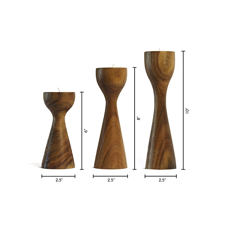 Pillar Tea-Lights set of 3  - Studio Indigene 