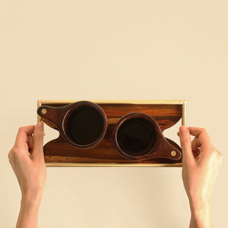 Reghā - Cups & Tray (set of 2 cups & a tray) Studio Indigene