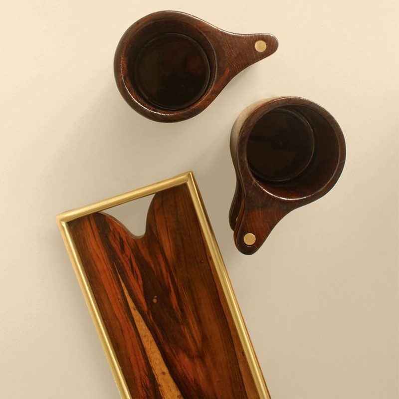 Reghā - Cups & Tray (set of 2 cups & a tray)  - Studio Indigene 